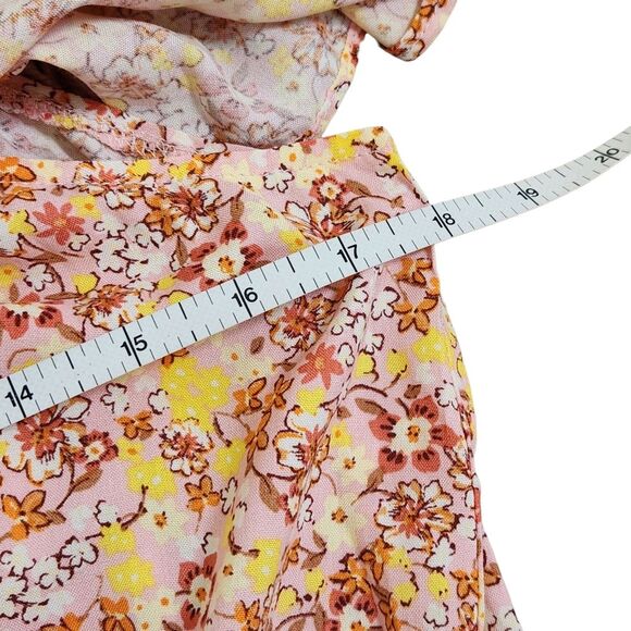 As U Wish Hi Low Cold Shoulder Tank Dress Ruffle Top Yellow Floral Large NWT - Picture 11 of 14